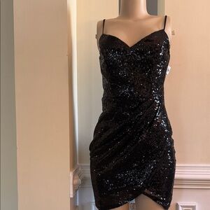 Speechless Glittering Black Mini Dress
